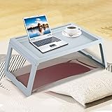RASTKY Laptop-Betttablett, Faltbarer Schreibtisch, Frühstückscomputer, Tragbarer Halter, Servierschoß Zum Essen, Schreiben, B auf Dem Sofa, 54,5 X 36 X 27 cm, Beige (hellblau)