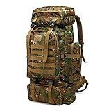 Kabxhueo Rucksack 80L Wasserdicht Notfallrucksack Military Armee Rucksack Großer Outdoor Reiserucksack Kampfrucksack Fluchtrucksack Survival Backpack für Herren Damen für Camping, Wander, Trekking