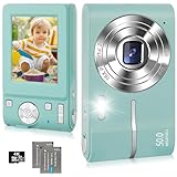 Digitalkamera 50MP 1080P HD Fotokamera mit 32GB Speicherkarte, Tragbare Kompaktkamera 16X Digitalzoom mit 2 Wiederaufladbaren Akkus, Fotoapparat für Kinder, Teenager, Jungen, Mädchen (Grün)
