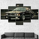 IIIUHU Bilder Abstrakt 5 Teilig Wandbild XXL BMW M-Serie E24 CSi M635 Auto Leinwand Bild Wandbilder Wohnzimmer Wohnung Kunstdrucke Modern Wandbilder Design Abstrakt Poster Wanddekoration