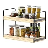 UMAYPPY 2-stufiger Gewürzregal, Regal Küche Arbeitsplatte, Badezimmer Organizer, Küchen Regal, Standregal Geeignet für Küche, Wohnzimmer, Badezimmer, Schminktisch, Arbeitszimmer, Balkon