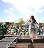 MyMaxxi Balkonbanner Sichtschutz - Bunte Grafik mit Cartoon Figuren - Abdeckung für Terrasse Balkon - Windschutz Sonnenschutz Blickdicht - Balkonverkleidung wetterfest -