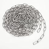 SENENQU 6M Edelstahlkette Meterware, Φ3mm Gliederkette Edelstahl zum Aufhängen von Zäunen, Gehen mit der Hundekette, Schwenkkette, Trocknen der Wäschekette, Maximale Belastung 100KG