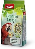 PANTO Großsittich- und Papageienfutter mit Pluramin - Bunte Saatenmischung für Papageien und Großsittichen, Vogelfutter mit Sonnenblumenkernen, 4x2,5 kg