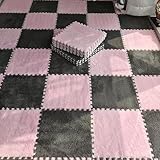 Quadratische Puzzlematte, ineinandergreifende Schlafzimmerteppiche, weicher, bequemer Wohnzimmerteppich, 10-teilige waschbare Eva-Bodenmatte für den Innenbereich, moderner Schallschutzteppic