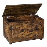 Bertha Burney Truhen, Schuhbank, Spielzeugtruhe, Sitzbank mit Stauraum, Truhenbank mit Spielzeugkiste, Aufbewahrungsbox, 2 Ringen, für Kinder, Robust, Flur, Wohnzimmer, vintagebraun
