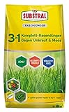 Substral 3 in 1 Komplett Rasendünger mit Unkrautvernichter und Moosvernichter, 14 kg für 400 m², grün
