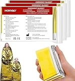 HONYAO Rettungsdecke 3 Stück, Erste Hilfe Decke Gold Silber, 210×160cm, Notfalldecke Perfekt für Outdoor, Wandern, Überleben, Marathons oder Erste Hilfe, Robust, Reißfest & Wasserdicht