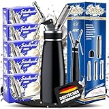 NEMT Sahnespender 0,5 L Sahnesiphon schwarz + 50 Sahnekapseln 500 ML