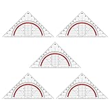 NKBSDKM Geometrie-Dreieck Aus Kunststoff, 5-Teiliges Zeichendreieck, Geometrie-Dreieck, Bruchsicheres Transparentes Geodreieck zum Zeichnen