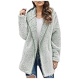 FUPODD Mantel Damen Winter Plüschjacke Damen Fleecejacke Damen Lang Winterjacken Damen Leicht Kuscheljacke Damen Flauschig Felljacke Damen Wintermantel Damen Wolle Damen Winterjacke Warm Kashmir