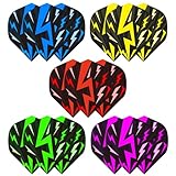 WLHGH Dart Flights, 5 Sets à 3 Stück, insgesamt 15 Premium PET Standard Dartflights für Soft und Steel-Tip Dartpfeile