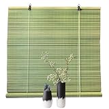 Natur Bambus Rollo 60 x 250 cm Blickdicht, Atmungsaktiv, Lichtfilter Bambusrollo Schilfrollos für Fenster Und Türen, D