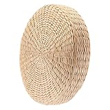 predolo Tatami Bodenkissen Rundes gepolstertes Kissen Hocker Handgewebte Strohmatte Sitzkissen für Yoga Zen Meditation, 30x30x6cm