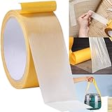 APICORT Teppichklebeband Extra Stark Doppelseitiges Klebeband - 3cm x 20m, Transparent, Spurlos - Ideal für Teppich, Foto, Wand, Küche, Zuhause, Schule - Einfach zu Schneiden und zu Entfernen