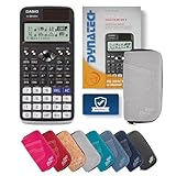 Casio FX-991DE X Schulrechner + Tasche + Fachbuch – Wissenschaftlicher Taschenrechner mit 696 Funktionen für Oberstufe, Studium & Technik - Classic Set (Hellgrau)