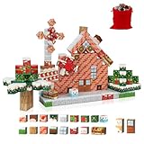 Uuoeebb 100 Stück Magnetische Bausteine - Baue Mine Welt mit Weihnachts-Schnee Magnetische Bauwelt, Magnet Spielzeug für Kinder, Konstruktionsspielzeug im Montessori-Stil für Kinder ab 3 Jahren