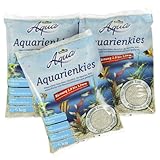 Dehner Aqua Aquarienkies, Körnung 2 - 3.2 mm, 3 x 5 kg (15 kg), weiß