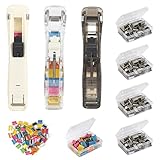 Hefter Hefter Clip Reusable Creative Stapler Mini Push Hefter Set mit 250 Stück Wiederverwendbare Heftklammern Ergonomisches Design mit für Büro Home Schulbedarf