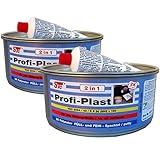 2x 1 kg STC Profi Plast 2in1 2K Karosserie Polyester Spachtelmasse Füllspachtel Feinspachtel (2 x 1 kg Dose inkl. Härter)