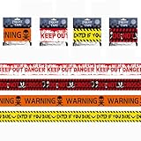 4 Stück Halloween Absperrband (9m,6m), Halloween Warnbänder Deko Absperrband Warnband Caution Tape