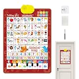 Sprechendes Poster,Zweisprachiges Alphabet und Zahlen,Englisch & Spanisch Lernposter Mit Musik | Für Alter 1-6 Vorschule Geburtstag Feiertagsfeiern Weihnachten Klassenzimmer Vorschule