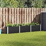 ULUYYUC Garten-Hochbeet 300x50x54 cm WPC Grau Modernes Design Robust und Witterungsbeständig Blumen- und Kräuterbeet für Garten Terrasse und Balkon