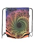 PSYWORK Schwarzlicht Turnbeutel Rucksack Neon Fractal Dimension III UV-aktiv