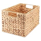Decorasian Korb Aufbewahrung geflochten aus Wasserhyazinthe - Seegras rechteckig - 32cm