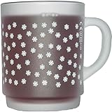 Glasveredlung Schmitz Glühweinbecher Glühweintasse 25 cl, satiniert gefrosted, 240 g, stapelbar, gehärtet, Füllstrich 0,2 l, Dekor Schneeflocken, 96 Stück