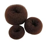 Demarkt Knotenring groß Dutt Duttkissen Haarknoten Knotenrolle Haardutt Donut Knotenkissen Haarschmuck Hair Donut Shaper Hair Bun Maker 3 Stück (Braun)