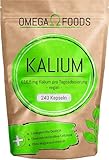 Kalium Hochdosiert - 240 Kalium Kapseln - Vegan - 616,5mg Kalium pro Tagesdosierung - Potassium Citrate - Frei von Zusatzstoffen