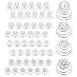 Mabor 48 Stück Haarspiralen Hochzeit Haarnadeln Perlen Haarschmuck Braut Blumen Kristall Zubehör Silber Haarspangen für Mädchen Damen Brautschmuck Haarclips
