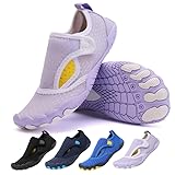 SAIBOO Barfußschuhe Kinder 30 Wasserschuhe Jungen Mädchen Strandschuhe Schwimmschuhe Leichte Barfussschuhe Trocknend Badeschuhe rutschfeste Aquaschuhe Unisex Lila