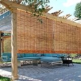 Bambus-Außenjalousien, Kabellos, Aufrollbar, Wasserdicht, Für Die Terrasse, Bambus-UV-Schutz-Rollos Für Fenster, Bambus-Sichtschutz, Römischer Vorhang Für Den Innen- Und Außenbereich