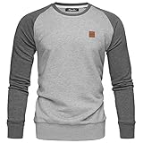 REPUBLIX Herren Basic College Sweatjacke Pullover Hoodie Sweatshirt R5040 Hellgrau/Anthrazit XL