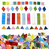 KIPHEPI Glasmosaikfliesen zum Basteln, 500 g, bunte Buntglasteile für Mosaikprojekte für Heimdekoration oder Bastelarbeiten, gemischte Verpackung