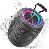 SENXINGYAN 20W Bluetooth Lautsprecher – Tragbare Musikbox mit 360° Stereo-Sound, LED-Lichtshow, IPX6 Wasserdicht, 16 Stunden Spielzeit, FM Radio/AUX/TF Unterstützung