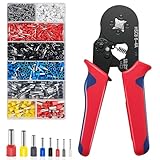 SWOYYU Crimpzange Set 1200 Stück Aderendhülsen Set 0.25-10mm² Aderendhülsenzange AWG23-7 Krimpzange Selbsteinstellende Ratsche Aderendhülsen Tool Kit für Elektriker