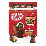 NESTLÉ KITKAT Adventskalender Schokolade mit 3D-Effekt, Weihnachtskalender mit 24 Schokoladenfiguren und Kugeln mit Knusperstückchen, 1er Pack (1 x 208g)