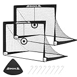 BAGAIL Fußballtor, Pop-Up-Fußballnetz mit Zieltor, Erdnägeln und Tragbarer Tragetasche, Einfach zu Montieren, Ideal für Gartentraining und Freizeitspiele