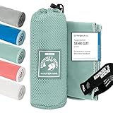 Backpacker's Journey Mikrofaser Handtücher in S M L XL. Reisehandtuch Sets leicht, schnelltrocknend, saugfähig und antibakteriell (türkis XL)