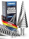 Stufenbohrer Profi aus HSS Stahl - [15 Stufen | Ø 4-32mm] - Kegelbohrer, Schälbohrer, Stufenbohrer Metall, Lochbohrer, Blechbohrer, Kunststoffbohrer, Lochfräser, Fräsbohrer, Lochschneider