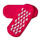 Feuchtigkeitsspendende Socken Moisturizing Socks Damen Gel-Socken Gelgefütterte Fußpflegebehandlung helfende Reparatur trockene gebrochene Haut Feuchtigkeitssocken Soften Feet Skin (Rot)