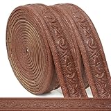 WAPANE 3D-Wandeinfassung, selbstklebend, zum Abziehen und Aufkleben, Tapetenbordüre, flexible Wandbasis, Spiegelbordüre, Wandlinien, Kaffee, 4 Stück