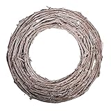 Rayher 65271505 Rebenkranz weiß gewischt, 30 cm Ø, natur, flach, Höhe 2 cm, Dekokranz, Tischkranz, Adventskranz, Türkranz, Kranz aus Zweigen, Naturkranz, Wandkranz