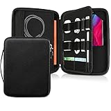 FINPAC Tasche Hülle für iPad Pro 12,9' (6./ 5./ 4./ 3. Generation) 2022-2018, Surface Pro 12.3', 12,4' Samsung Tab S7 FE/ S8+, 12,9-Zoll Tablet Tasche mit Zubehör Organizer für Kabel, USB Hub, Stift