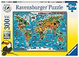 Ravensburger Kinderpuzzle - 13257 Tiere rund um die Welt - Puzzle-Weltkarte für Kinder ab 9 Jahren, mit 300 Teilen im XXL-Format