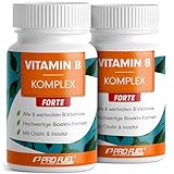 Vitamin B Komplex hochdosiert - 2x180 Tabletten - alle 8 B-Vitamine (B1, B2, B3, B5, B6, B7, B9, B12) + Co-Faktoren Cholin & Myo-Inositol - laborgeprüft mit Zertifikat, vegan - Vorrat für 12 Monate