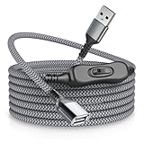 USB Verlängerungskabel Mit Schalter 2M, Typ A Stecker auf Buchse Mit Ein/Aus Schalter Support (Daten und Energie), Extension Cable Mit Switch für LED Lampe, Tastatur
